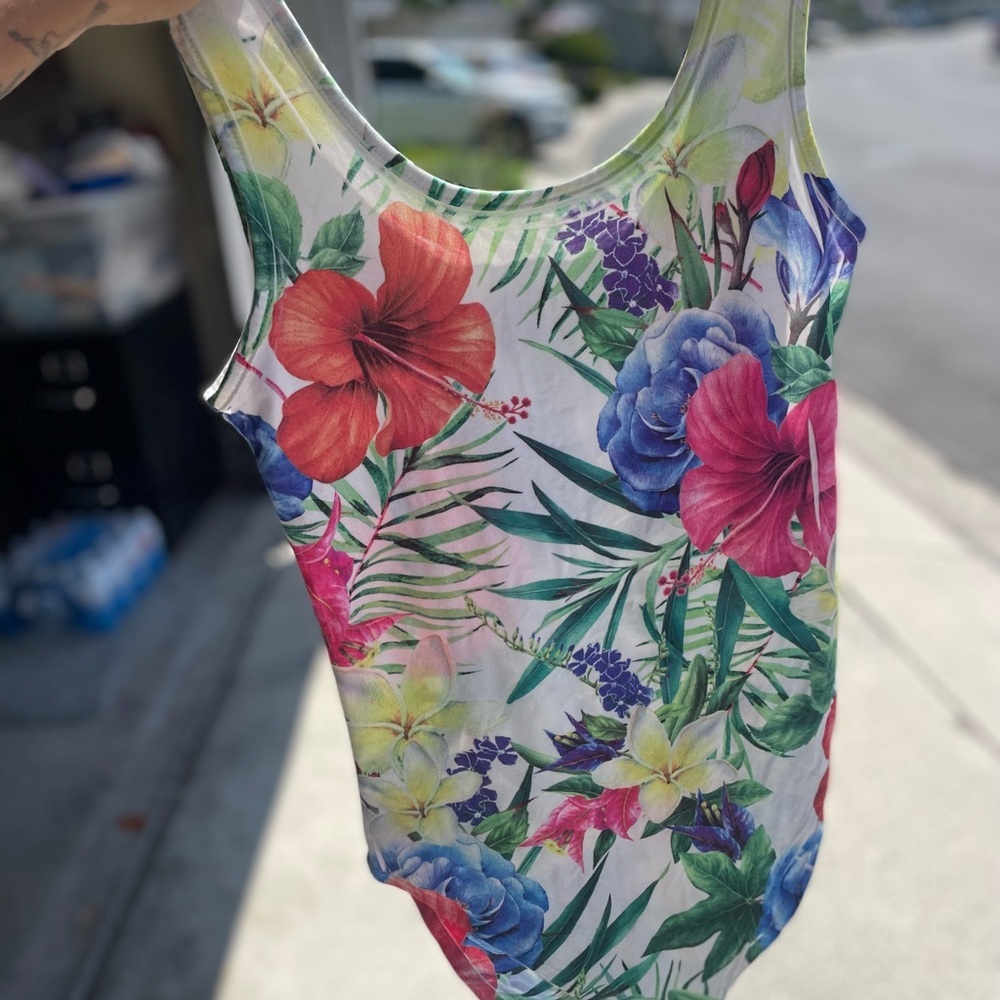 Floral Tropical Print bodysuit